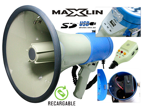 Megáfono Maxlin 2501USB-RC